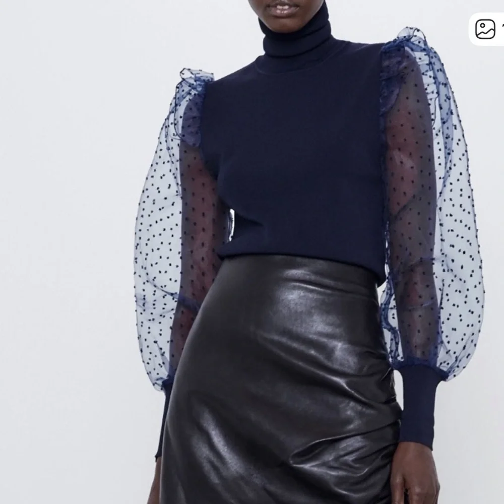 NWT Zara Organza sleeve sweater - Size Large - Picture 2 of 5